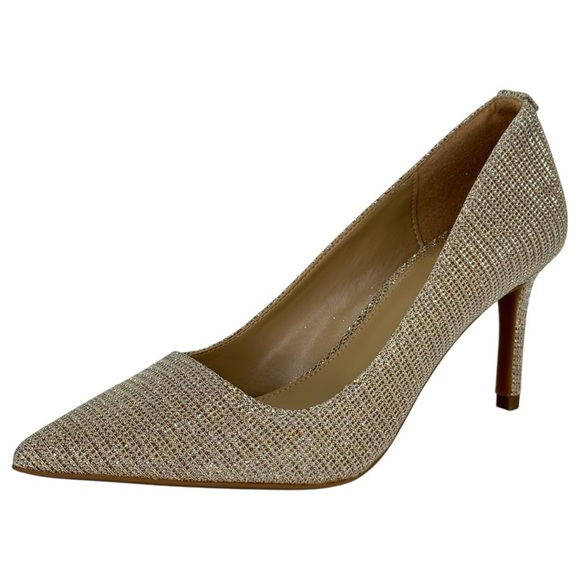 Michael Kors Alina Flex Gold Glitter Chain Mesh Womens Pumps Size 5.5M - Picture 2 of 12